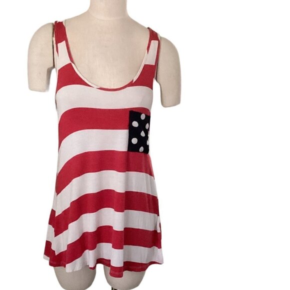 Mon Ami Patriotic Tank Top Sz M #71L - Picture 1 of 7